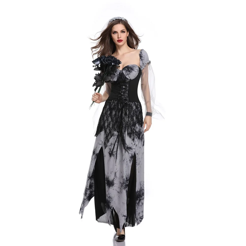 

Halloween Costume Women Devil Cosplay Dark Long Fancy Dress Adult Horror Ghost Bride Cosplay Women Scary Costume