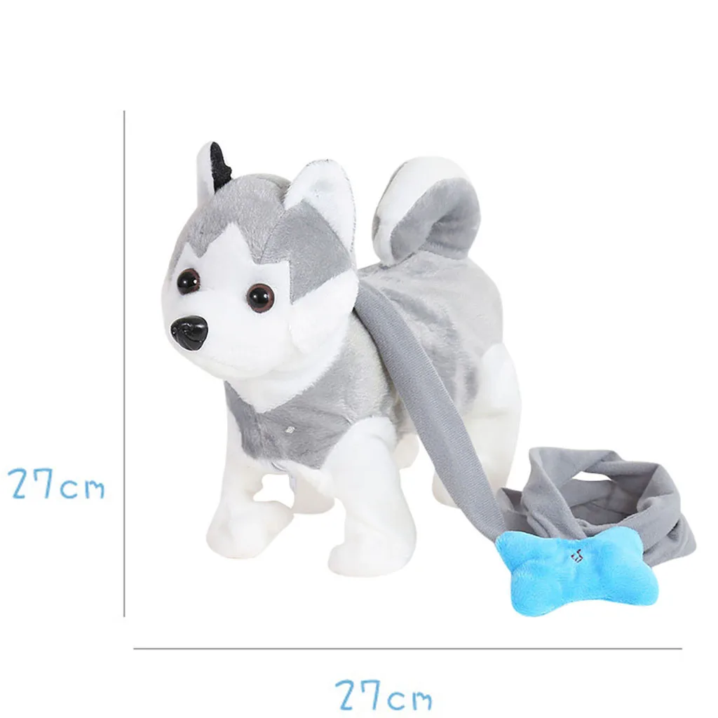 Электрическая прогулочная собака плюшевые игрушки на батарейках чучело животное дети Рождество игрушка
