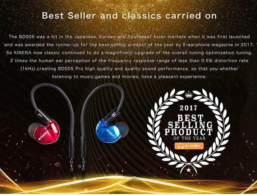 KINERA Bd005 pro HIFI DJ Monitor Running Sports Earphone DIY bluetooth Detachble 4 core Cable headset