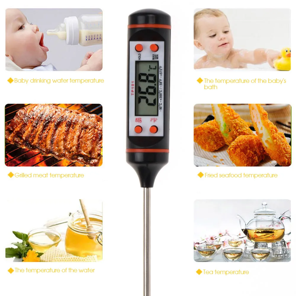 1Pc Kitchen Thermometer Baking Pastry Water Temperature Milk Warm Oil Temperature Table Fried Commercial Probe Cooking Tools