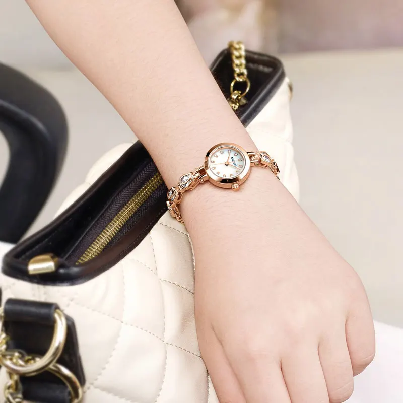 Женские часы Megir классические золотые из нержавеющей стали с ремешком|Женские