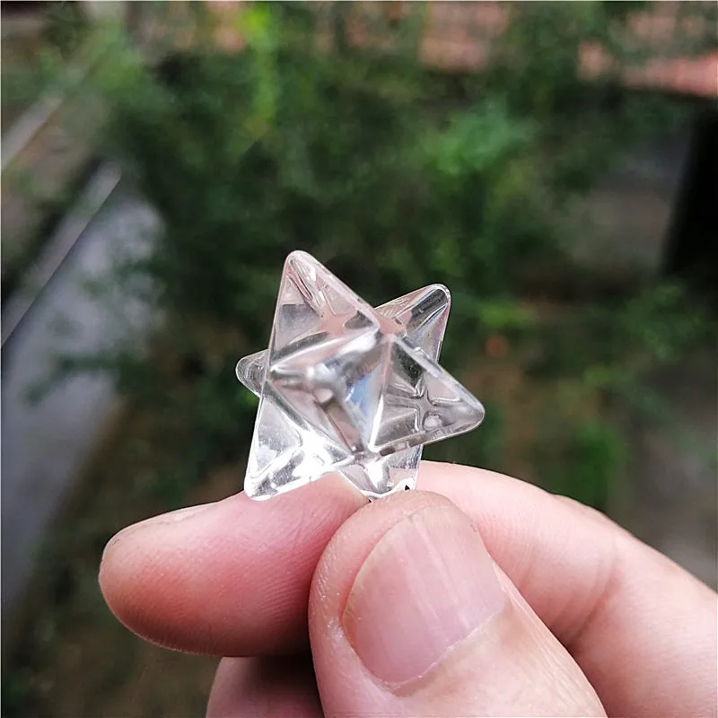 Natural stone quartz white crystal pendant pendulum merkaba pendants chakra pendule suspension healing 4