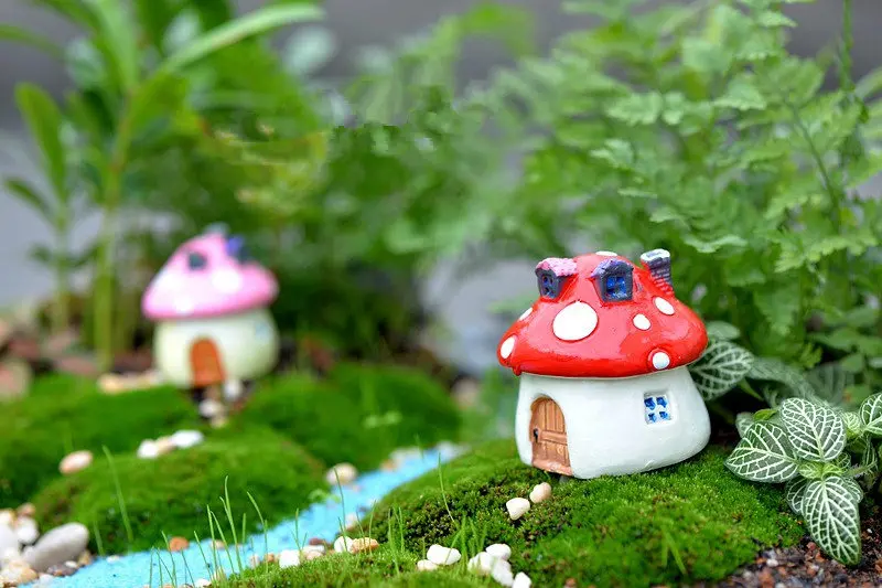 Садовый орнамент грибной дом смолы мини ремесло фигурка растительный горшок сказочное Украшение DIY - Цвет: 1pcs Red
