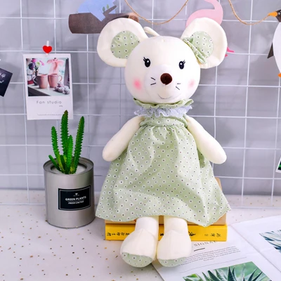 Стиль мышь плюшевые игрушки мягкие животные Kawaii принцесса мышь игрушки плюшевые куклы детские игрушки девочки Ragdoll подарок - Цвет: Green