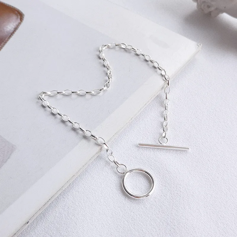 Стерлингового серебра 925 цепи браслеты дружбы для женщин аксессуары pulseras mujer, минималистский браслет ювелирные изделия