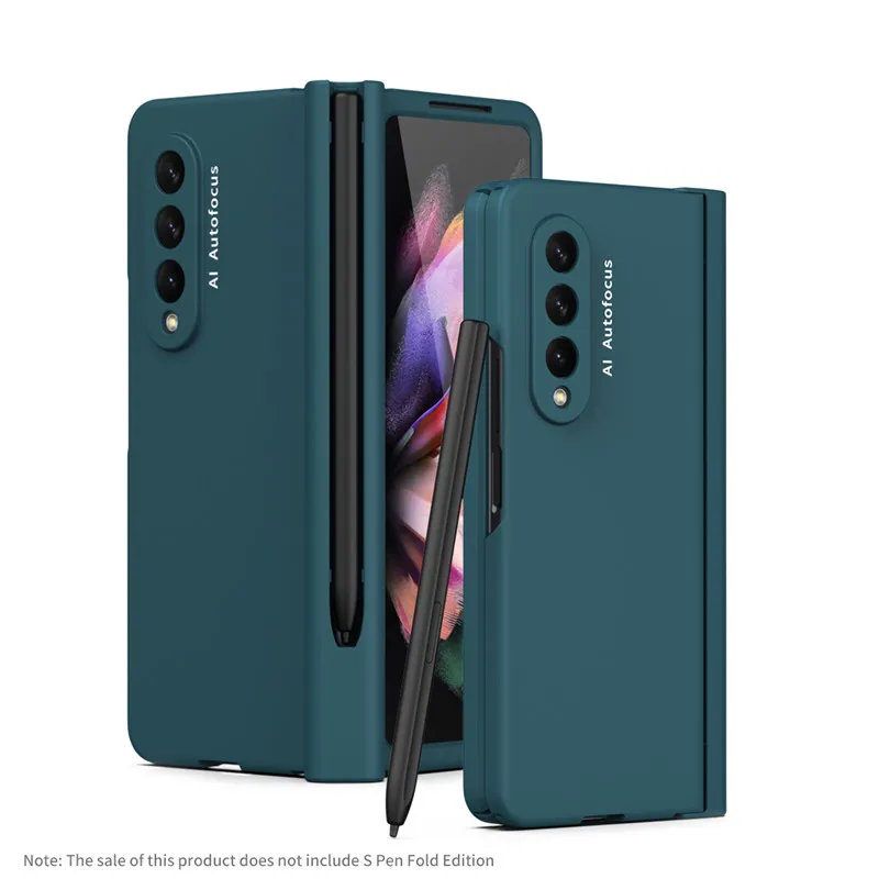 samsung silicone cover For Samsung Galaxy Z Fold 3 Case with Hinge Protection & S Pen Slot for Zfold 3 Full Protection Cover Front Screen Protector kawaii phone case samsung Cases For Samsung