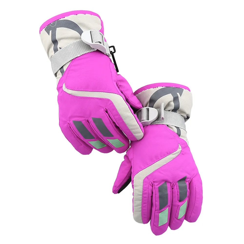 Зимние теплозащитные лыжные перчатки Детские флисовые перчатки для сноуборда с сенсорным экраном уличные водонепроницаемые перчатки для катания на лыжах A31