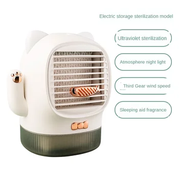 

New USB Rechargeable Desktop Fan Ultra-quiet Night light Aromatherapy Creative Electric Fans Mini Cooling Seated fan For Home