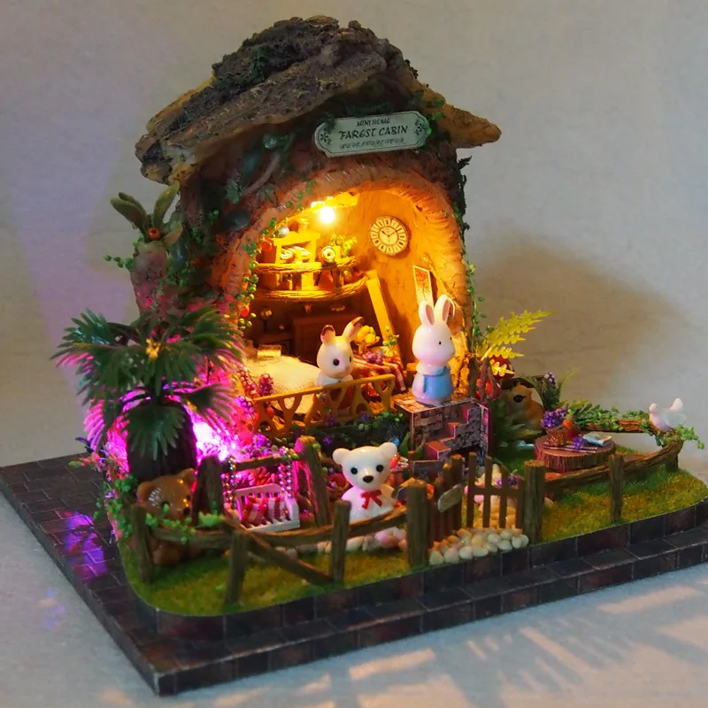 Деревянный Кукольный дом мебель Diy Дом коробка 3D комплекты кукольных домиков деревянная коробка театральная модель Миниатюрные игрушки для детей подарок на день рождения Рождество