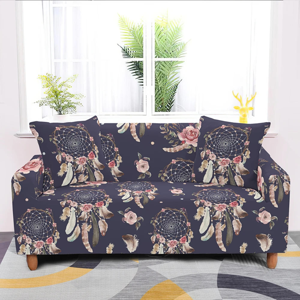 Эластичный растягивающийся чехол для дивана Ловец снов 1/2/3/4-местный разной формы