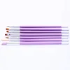 7 PCS Combination Nail Art Brush Set French Liner Dotting Acrylic Builder Flat Crystal Painting Drawing Carving Pen For Gel 3