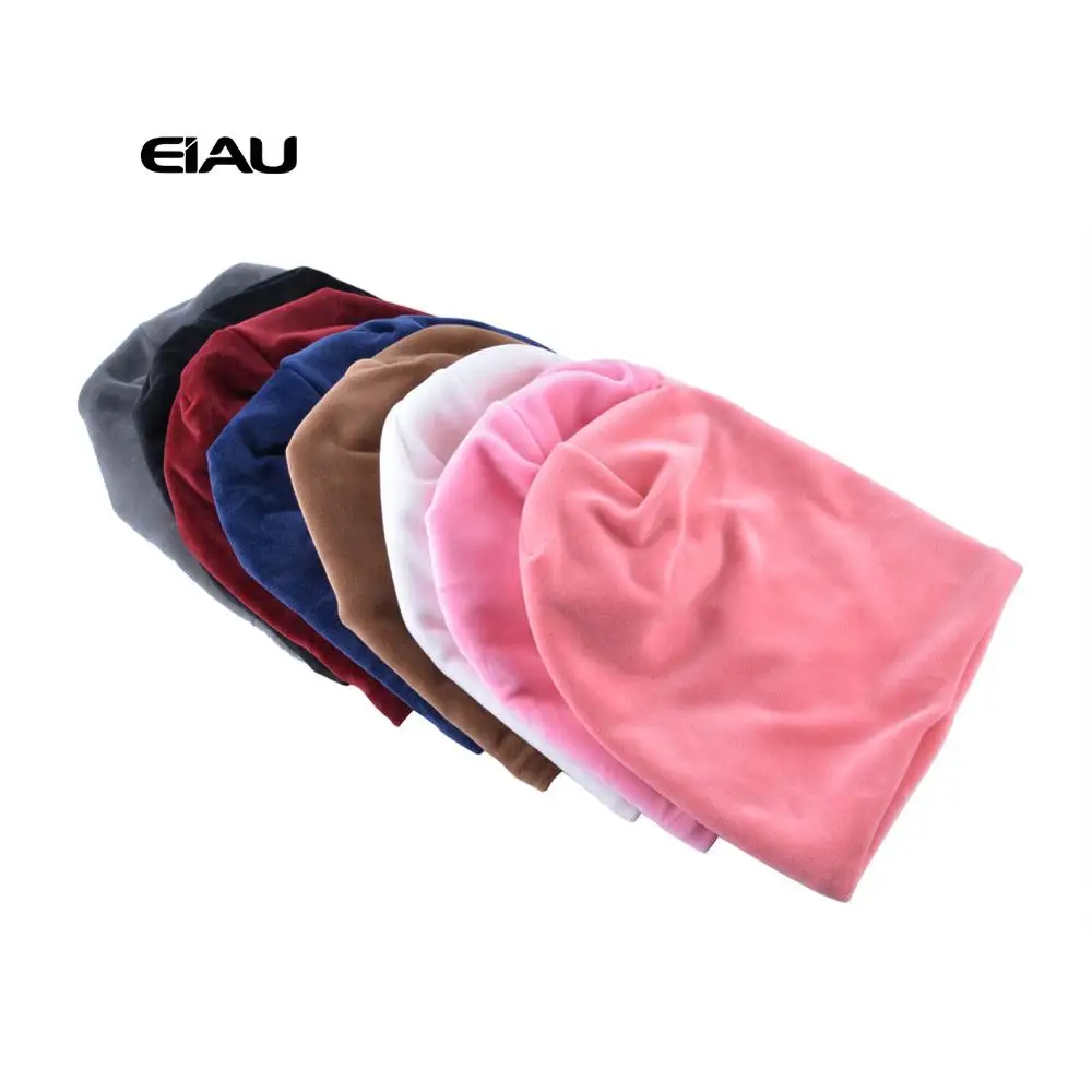 Женские Skullies Beanies шляпы весна-осень бархатные теплые шапки для дам Повседневные однотонные шапки женские удобные шапки