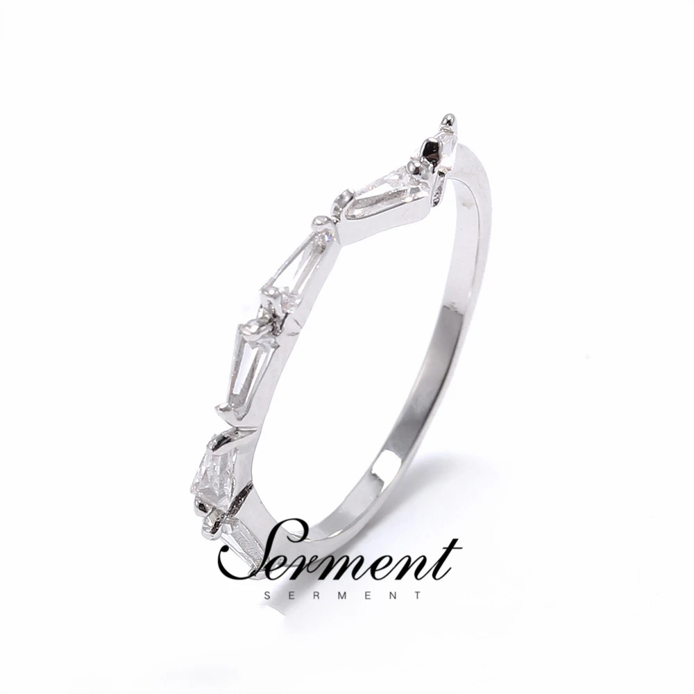 

SERMENT Geometric Rings For Women Simple Fashion Rose Gold Color Jewelry Accessories Crystals Finger Gift Rings