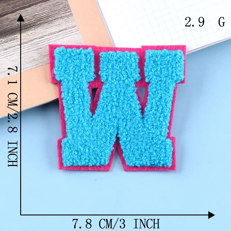 2022 New 3D Colorful A-Z 26 Letters Chenille Embroidered Patches IRON on Alphabet Letters Embroidery Applique Sewing diy 