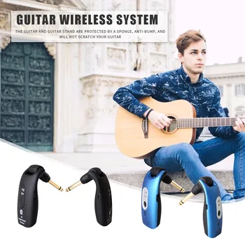 

Practical Guitar Transmitter Receiver Built-in Rechargeable Battery 2.4GHz Wireless System 280 Degree Rotation USB Charging