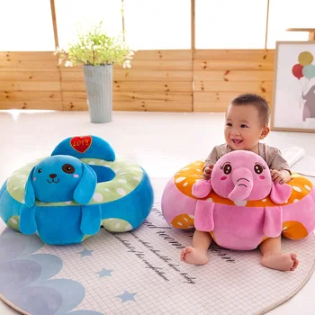 

[New] Safe Animal Baby Seat Toy Plush Pikachu Elephant Dog Dolls Infant Back Support Learning Sit Safety Baby Sofa Feeding Chair