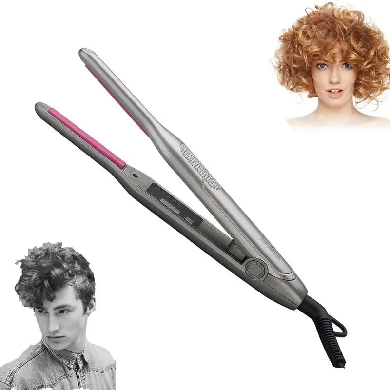 Hair-Straightener Curler Iron Pencil-Hair Thinnest-Plate Mini Beard for Unisex Short
