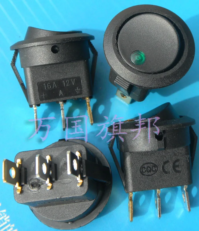 Delivery.3 три стопы диаметр 20 мм зеленый глаз переключатель корабль круглые светодиодные лампы 12 V светодиодные лампы