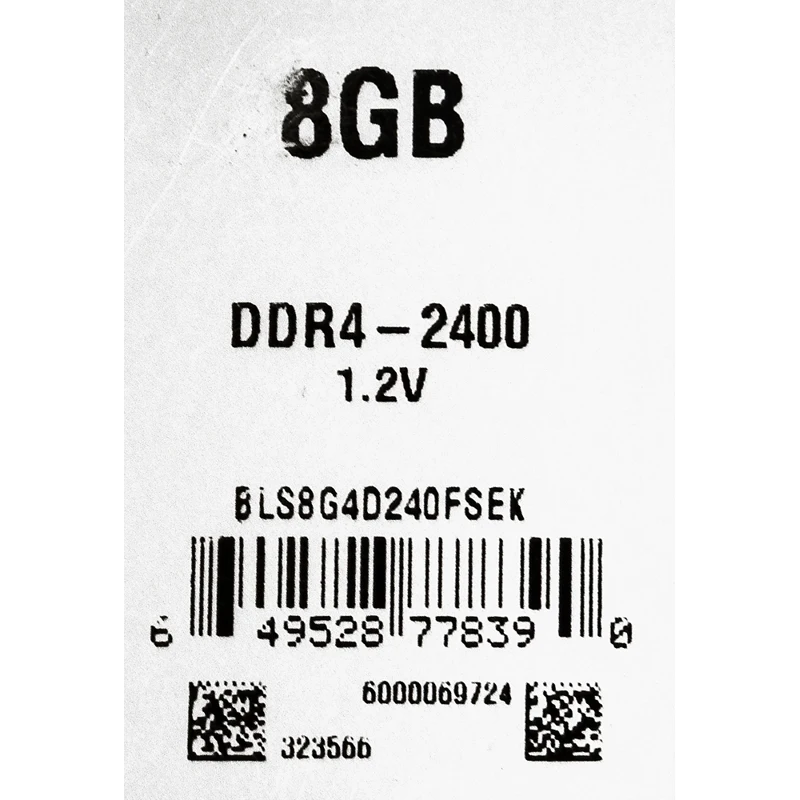 Память DDR4 8Gb 2400MHz Crucial BLS8G4D240FSEK RTL PC4-19200 CL16 DIMM 288-pin 1.2В kit