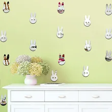 AliExpress горячая Распродажа-украшение для детской комнаты Наклейка на стену s акриловая мультяшная Зеркальная Наклейка с головой кролика