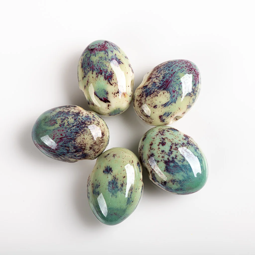 제국 첩 마취 가마 세라믹 구슬, 콩 도자기 구슬 색상 복원 고대 방법 구슬 # GZ518, 18 #5 개