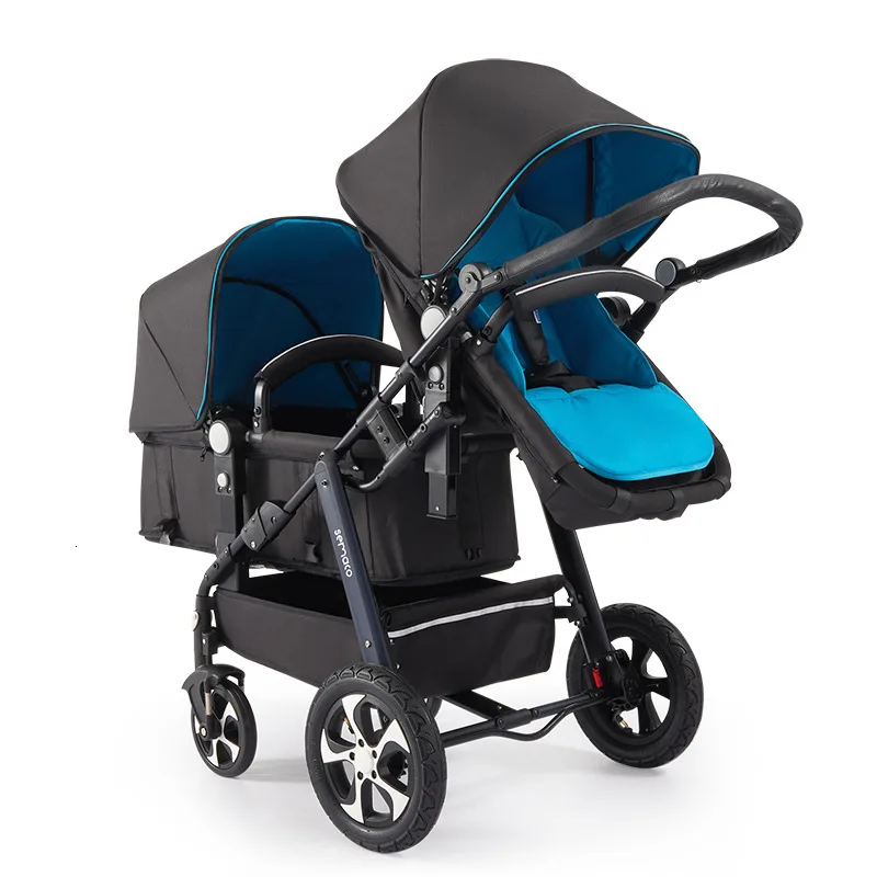  Stroller Twin Double Newborn Carry Cot Pram Practical Twins Baby Foldable Strollers Double Seats Ca