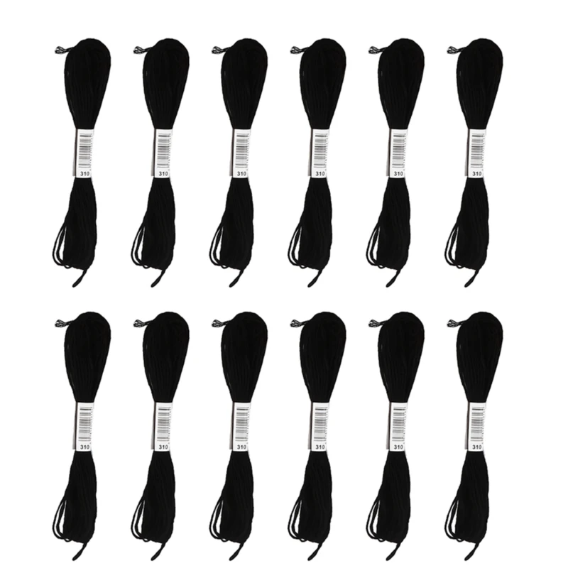 Embroidery Thread Starter Black And White Fabric Cross Stitch Craft DIY Tools Kit 12/24pcs | Дом и сад