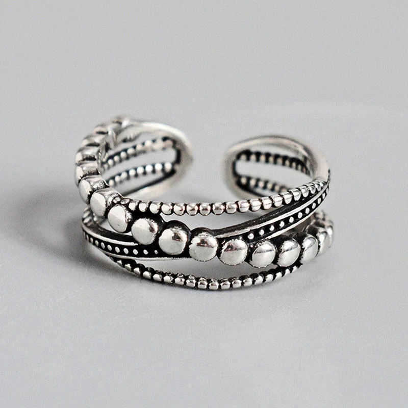 Adjustable Punk Wing Ring In Silver For Women Vintage Style_voghion.com