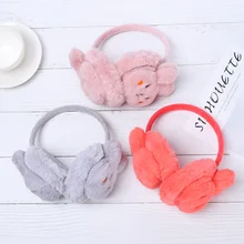 1 шт., женские теплые наушники на осень и зиму, мультяшный милый кролик, мягкие утолщенные наушники, Милые Удобные Хлопковые наушники для защиты ушей