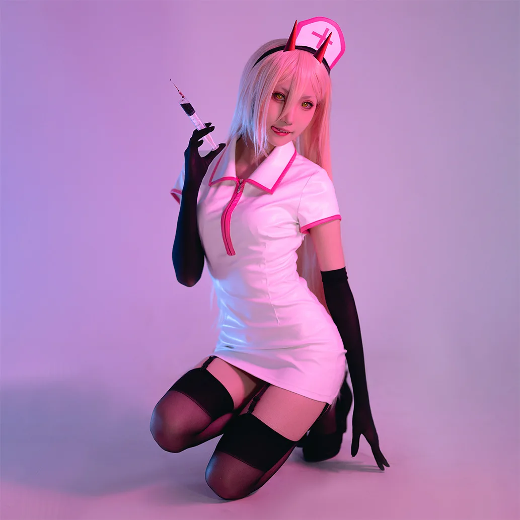 

Sexy Adult Cosplay Nurse Uniform Costume Dress Halloween Costume for Women Party Dress Suit White Sheepskin Skirt