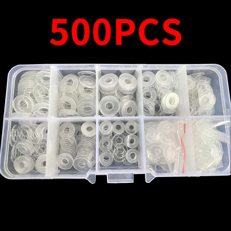 500PCS PVC Washers M3 M4 M5 M6 Soft/Hard Plastic Gasket Transparent Insulation Flat Paded For Screws Assortment Kits | Обустройство