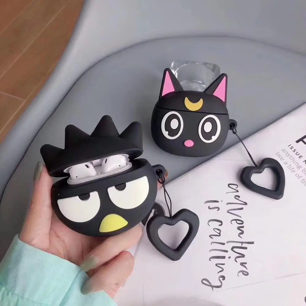 3D мультфильм плохой BADTZ-MARU Луна Кошка Силиконовый мягкий чехол для Apple Airpods 1/2 крышка беспроводной Bluetooth наушники чехол для гарнитуры