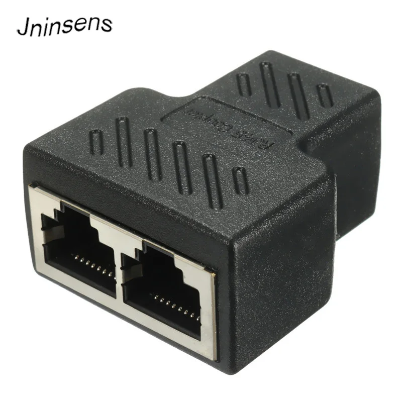 

1 To 2 Ways LAN Ethernet Network Cable RJ45 Female Splitter Connector Adapter For Laptop Suitable for Cat5 Cat6 Ethernet