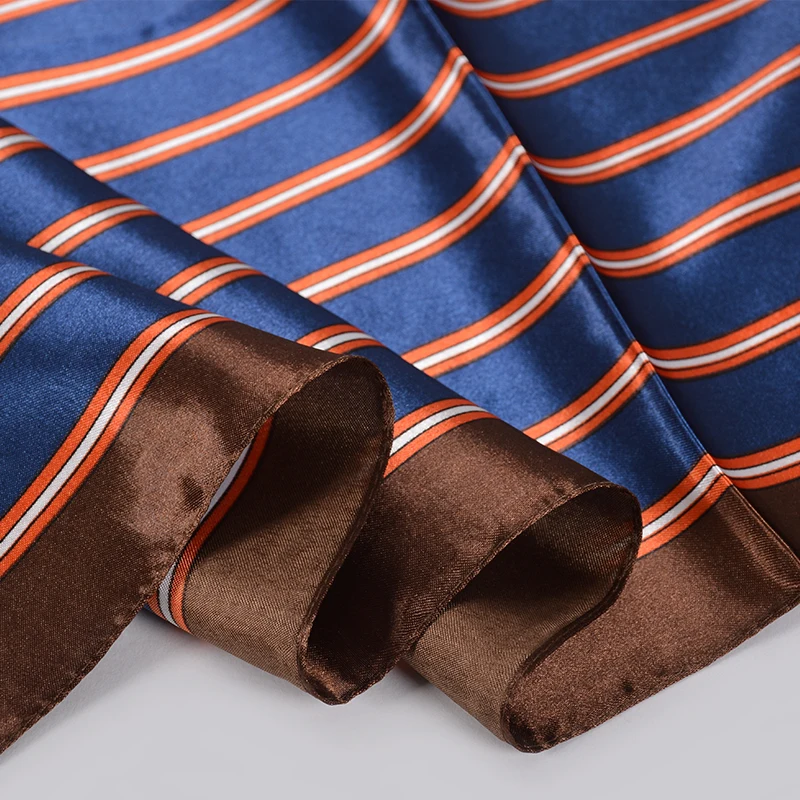 Женский шёлковый шарф BYSIFA черный квадратный с цепочкой 90x90 см весна осень|Женские