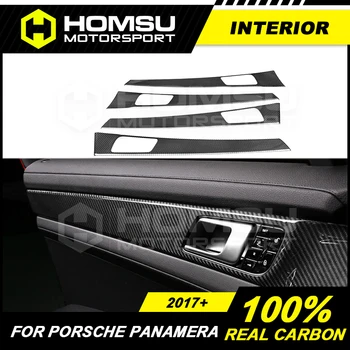 

10Pcs Carbon Fiber Interior Trim Cover Decoration Set Fit for Porsche Panamera 971 2017 2018 2019 Brand New Car Accessories