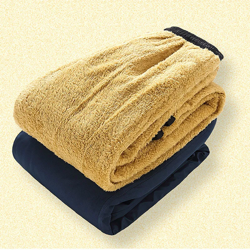 Осень зима мужские брюки 5XL 6XL 7XL талия 130 кг плюс размер флисовые брюки мужские