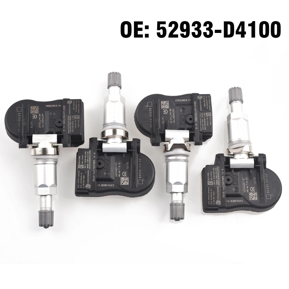 4 PCS Car Tire Pressure Monitor Sensor TPMS 52933-D4100 52933D4100 for KIA HYUNDAI GRANDEUR I30 IONIQ KONA Genesis G90 ELANTRA | Автомобили