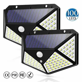 

100LED Solar Light Outdoor Solar Lamp PIR Motion Sensor Wall Light Waterproof Solar Powered light for Garden Decoration