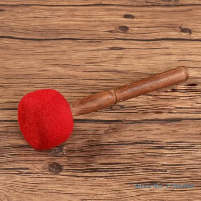 Maillet En Bois Pour Bol Chantant Tibétain – Enveloppé De Feutre, 23 Cm, Méditation Et Yoga