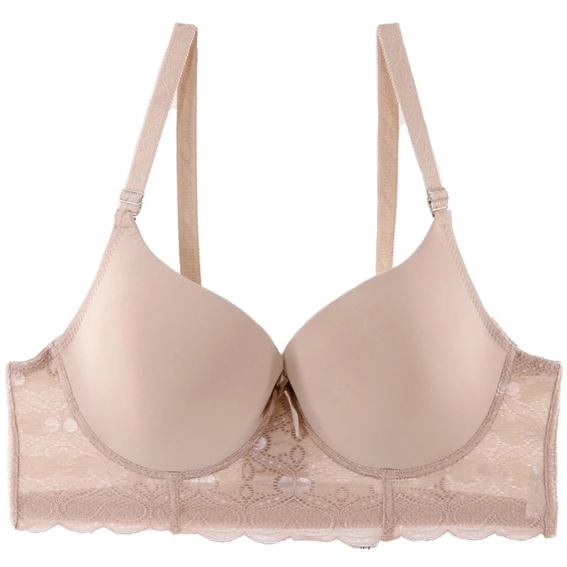 Женский бюстгальтер PariFairy, большие размеры, 6 крючков и глаз, D DD E cup 95, 100, 105, 110, Бюстгальтеры на косточках, сексуальное женское нижнее белье с вышивкой, пуш-ап - Цвет: C20-Nude