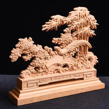 

Solid wood carving crafts bamboo newspaper safe ornaments weathering materials handmade root carving business gifts