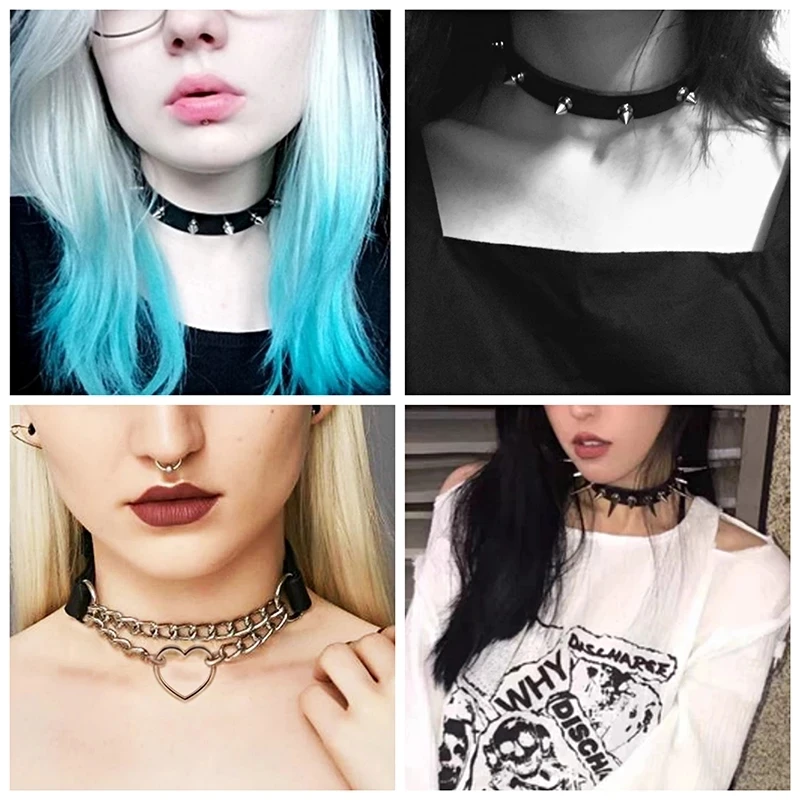 Sexy Punk Girl Choker Collar Leather Choker Bondage Cosplay Goth Jewelry Women Gothic Male Necklace Harajuku Accessories