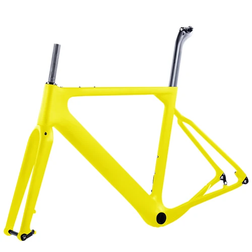 Новинка BXT карбоновая гравия рама для велосипеда aero Road или MTB рама 142x12 мм дисковый тормоз Велокросс карбоновая рама для велосипеда - Цвет: full yellow