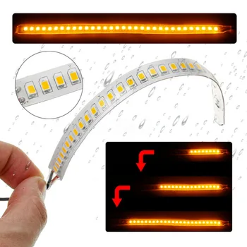 

2pcs Car Light Strip Dynamic LED Rearview Turn Signal Flash Lighting Strips Exterior Waterproof Universal For Car Tail Trunk