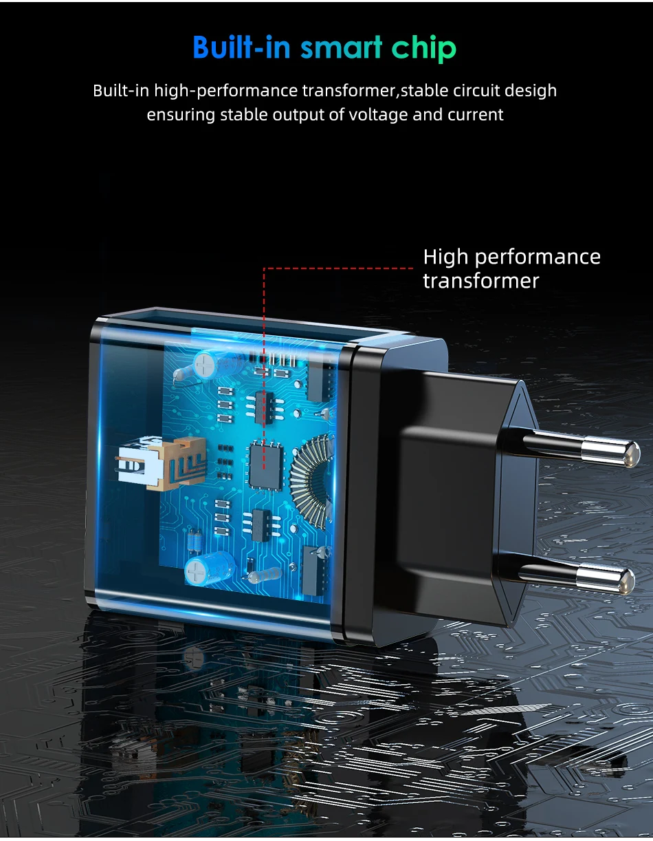 USLION 18 Вт 3 А USB быстрая зарядка ЕС быстрое зарядное устройство вилка Дорожное настенное зарядное устройство адаптер для iPhone iPad samsung Xiaomi зарядное устройство для телефона