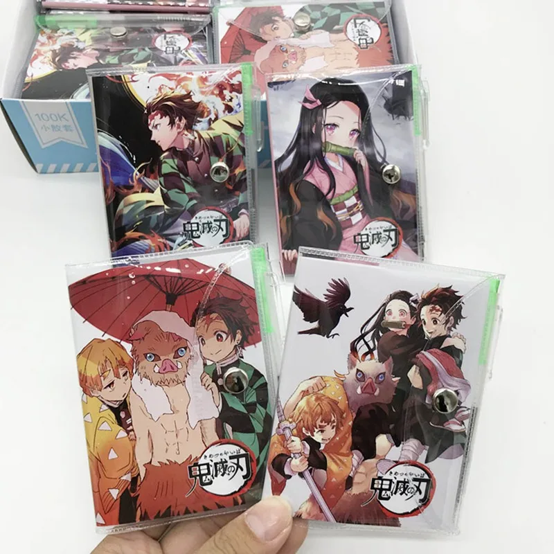 

Anime Demon Slayer's Blade Mini Rubber surface Cover notebook with pen