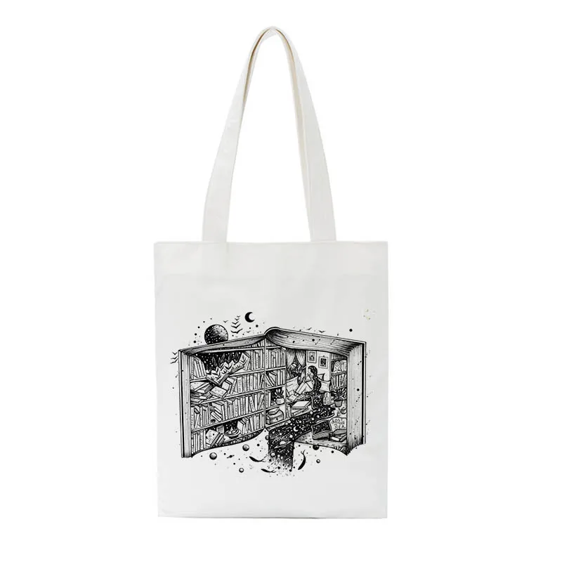 Астронавт Холщовая Сумка женская летняя большая емкость колледж мультфильм искусство Harajuku печати Винтаж милые ins Ulzzang сумки на плечо