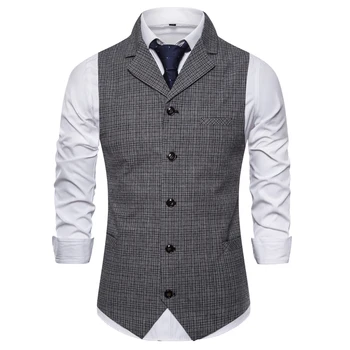 

M-3XL Mens Vest Casual Formal Waistcoat Wedding Dress 2019 Mens Dress Vest Autumn Winter Casual Single-breasted