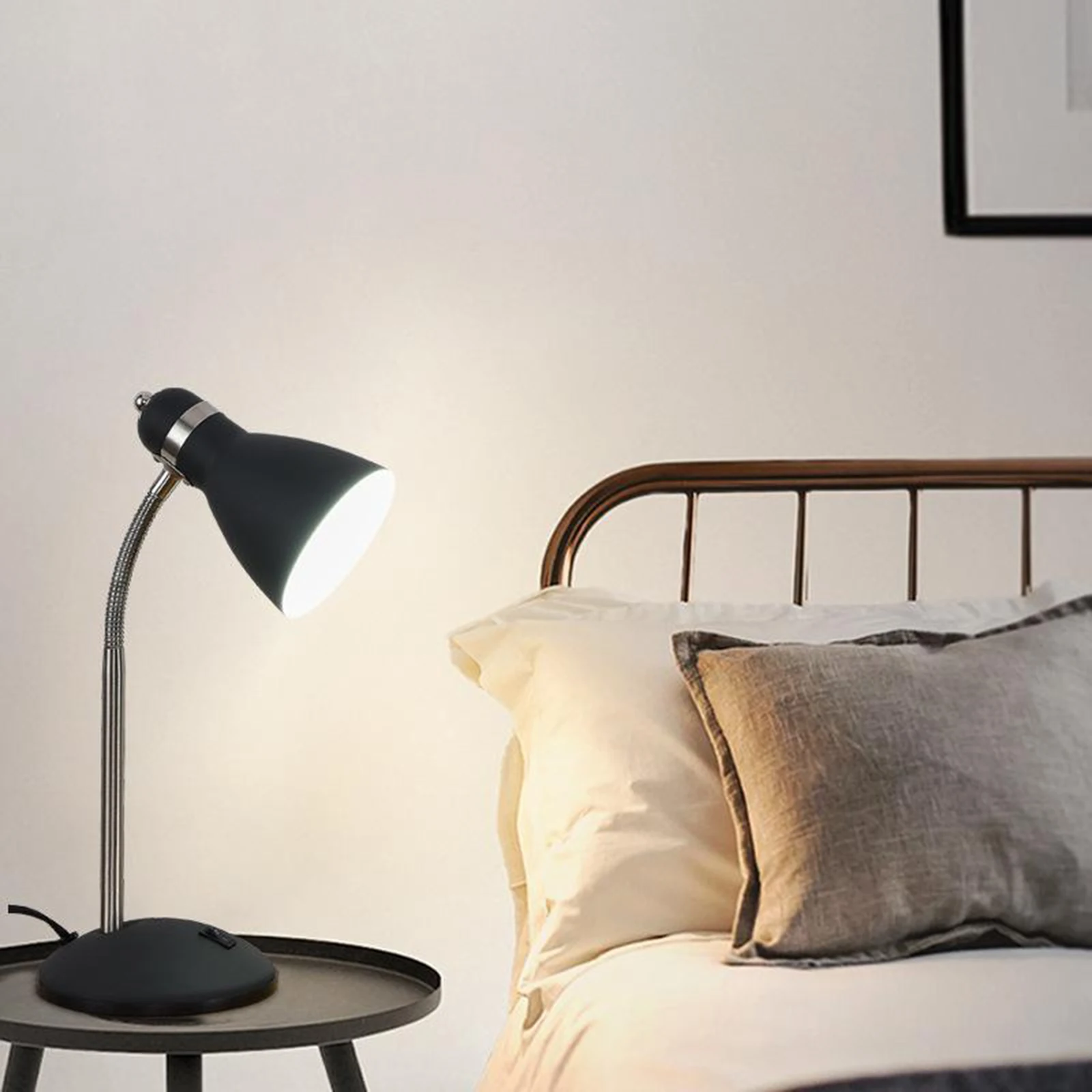 Metal Adjustable Gooseneck LED Table Lamp Study Room Bedroom Eye-Caring