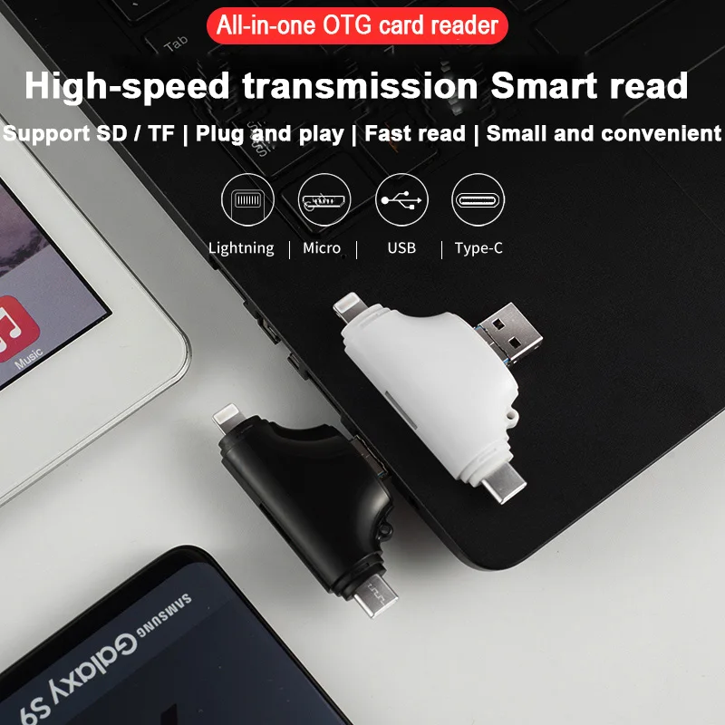 INGELON картридер card reader 4 in 1 кардридер USB 3 0 Портативный TF кард ридер для iphone ipad ipod